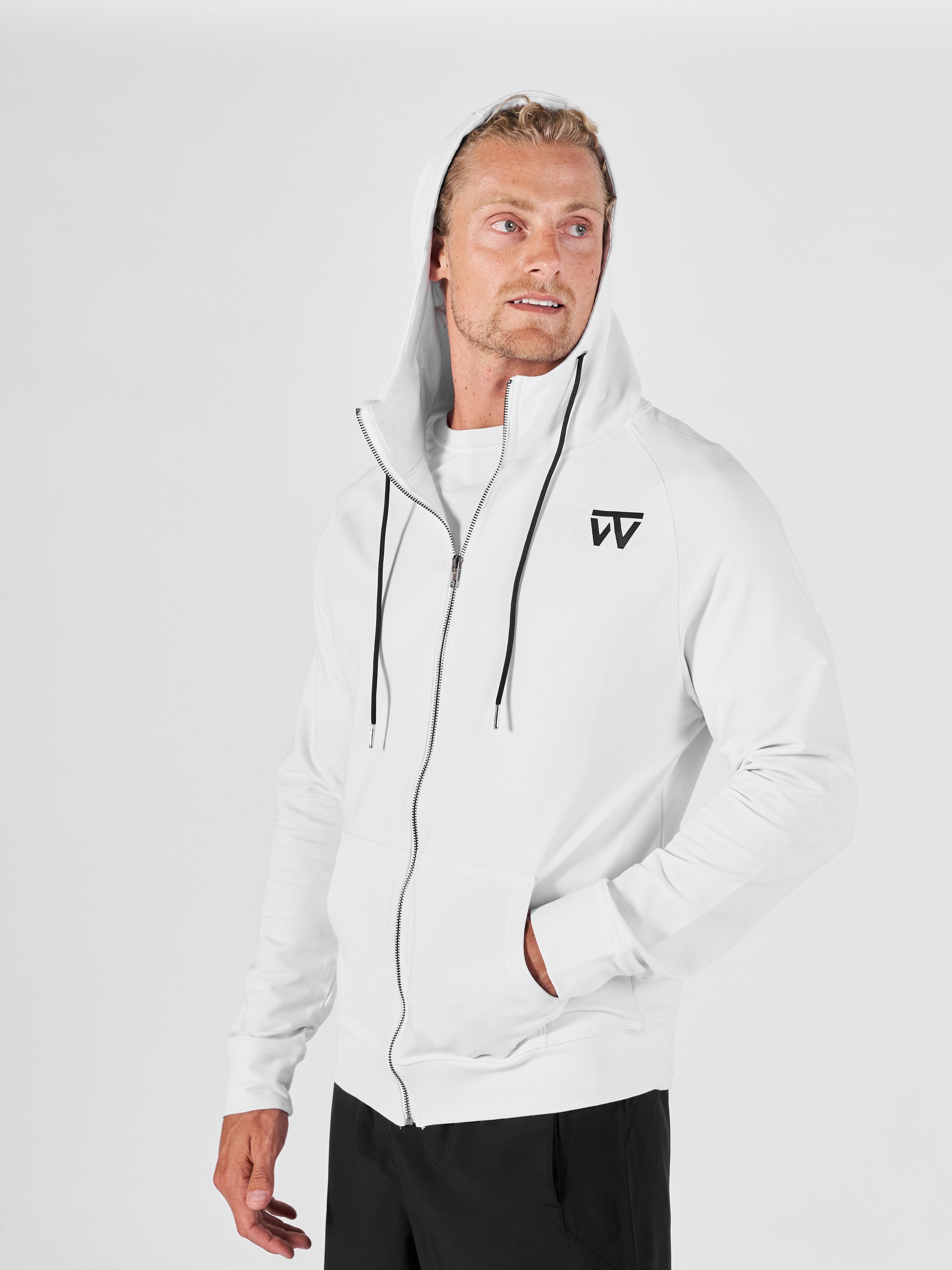 Mens Zip Train Hoodie White