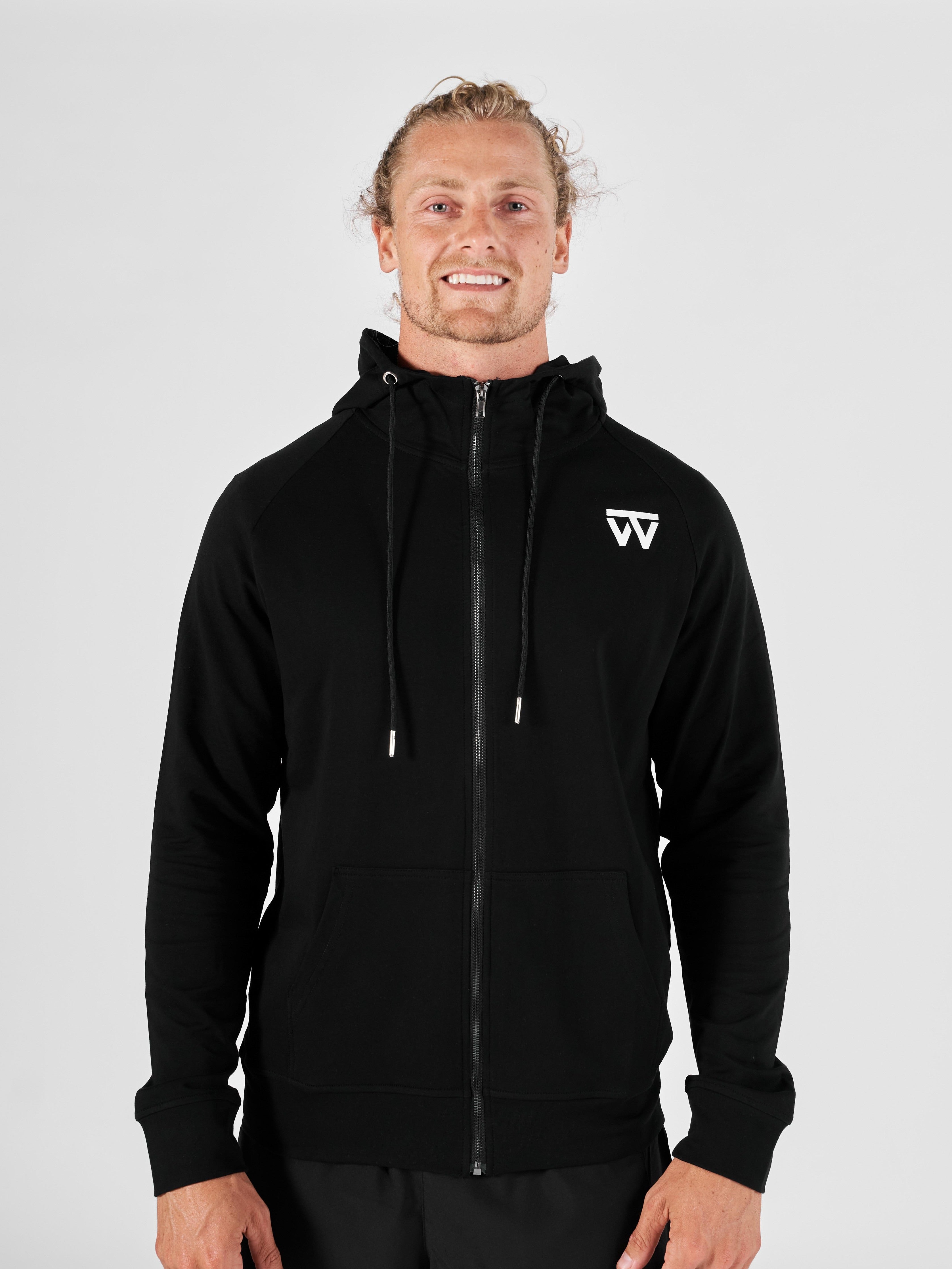 Mens Zip Train Hoodie Black