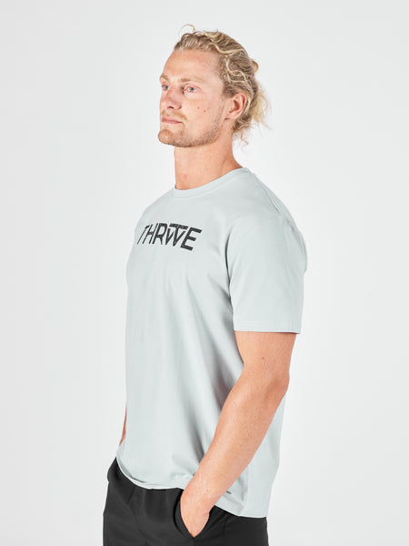 Thrive Relaxed Tee Sky Blue (Black), Fitness + Sports